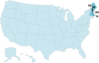 United States map showing the states within the 1st Circuit